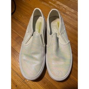 Vans Asher Deluxe Iridescent Gray Canvas Shoes, size 9.5